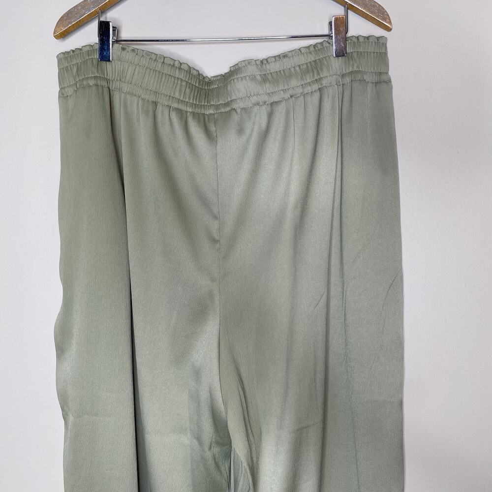 JOIE Sage Green Lightweight Wide Leg Pull On Pants Flowy Size XL - Picture 8 of 9